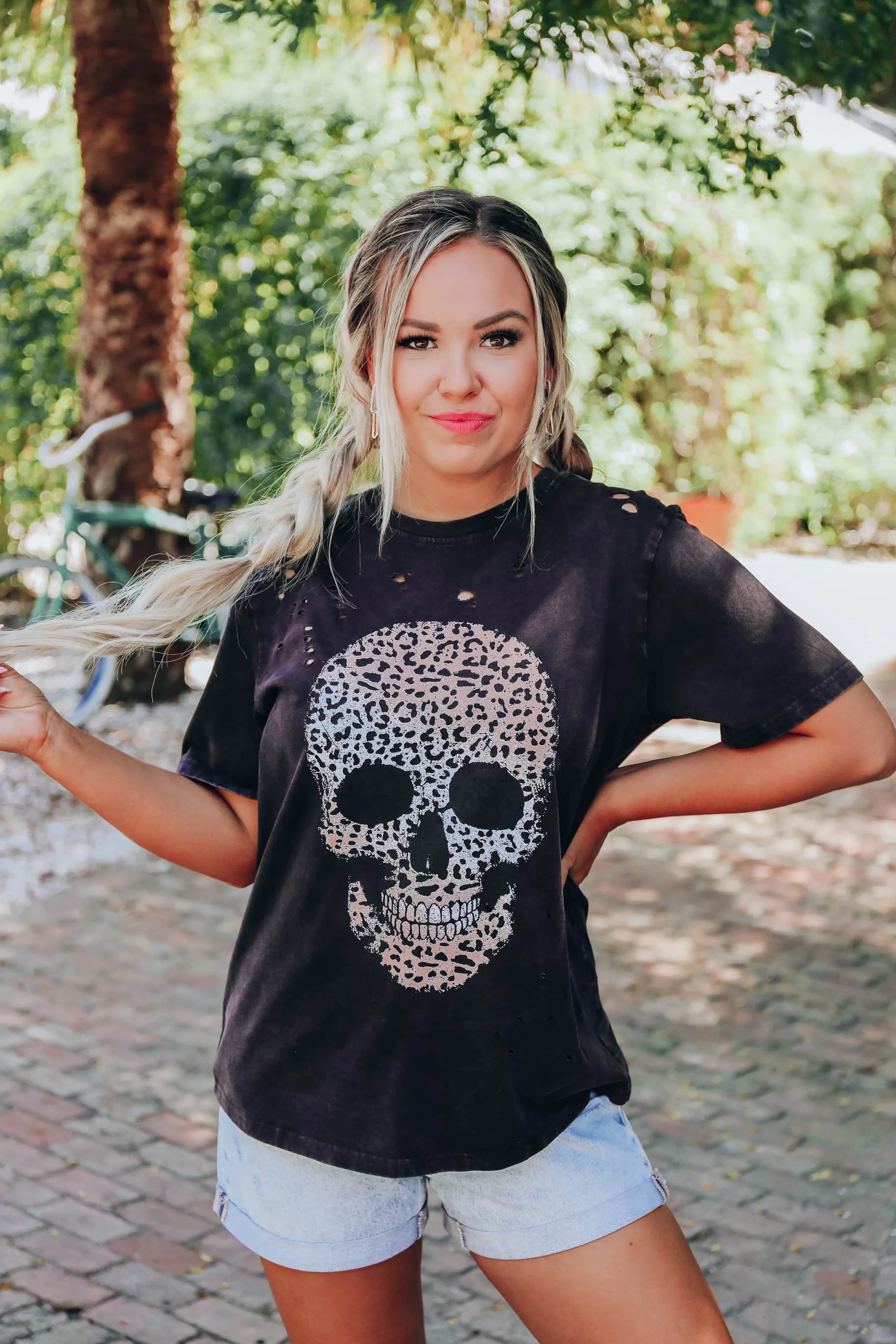 Leopard Skull Graphic Tee