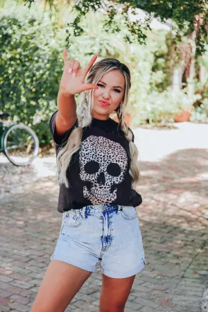 Leopard Skull Graphic Tee