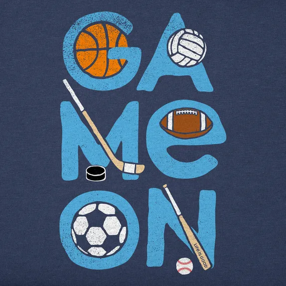 Life is Good Kids Sport Game On Crusher Tee