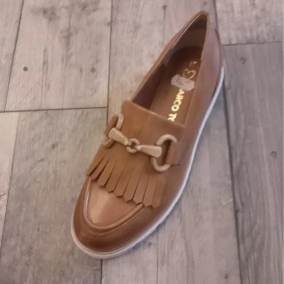 Marco Tozzi Chunky Sole Loafer in Tan (Cognac) or White