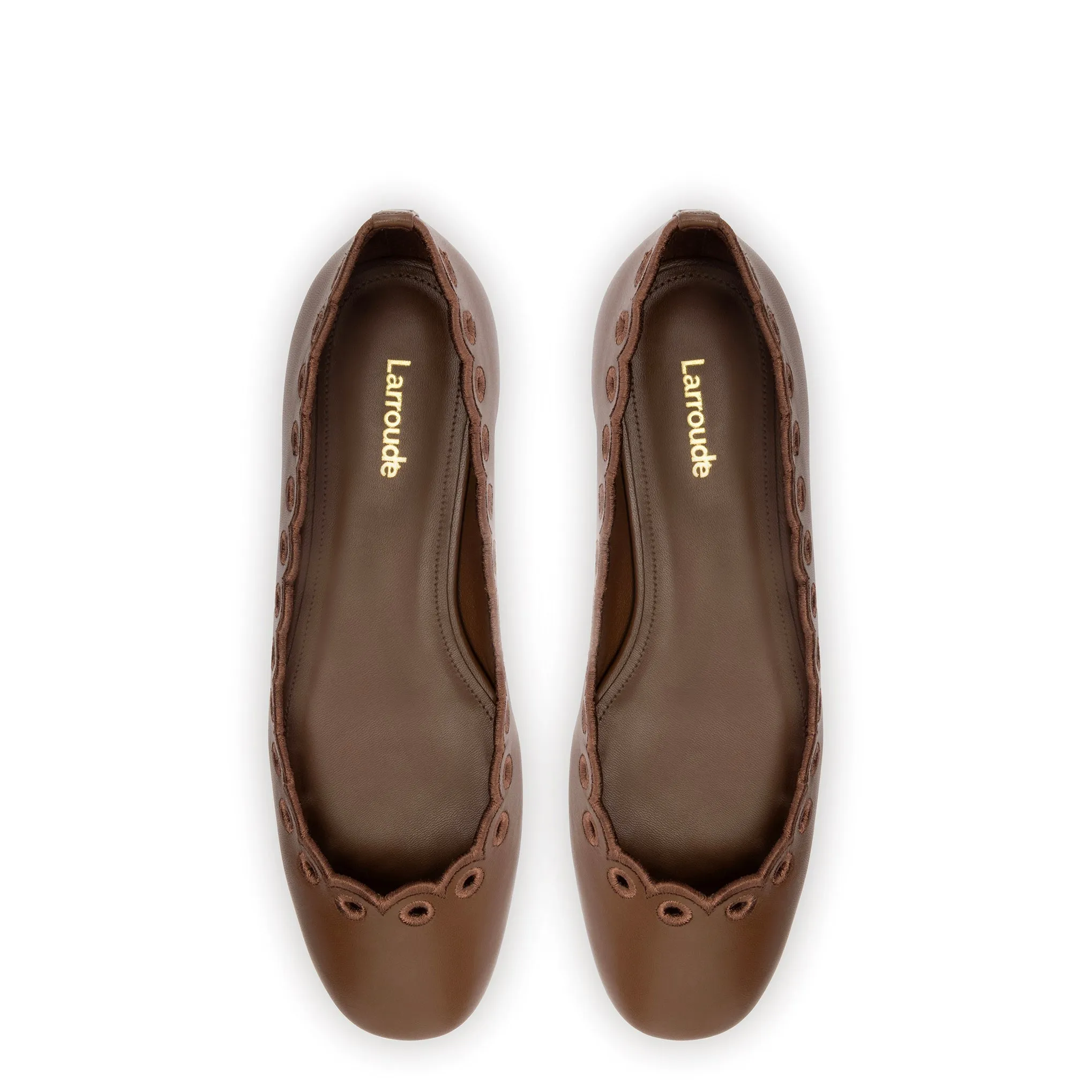 Meghan Broderie In Burnt Umber Leather