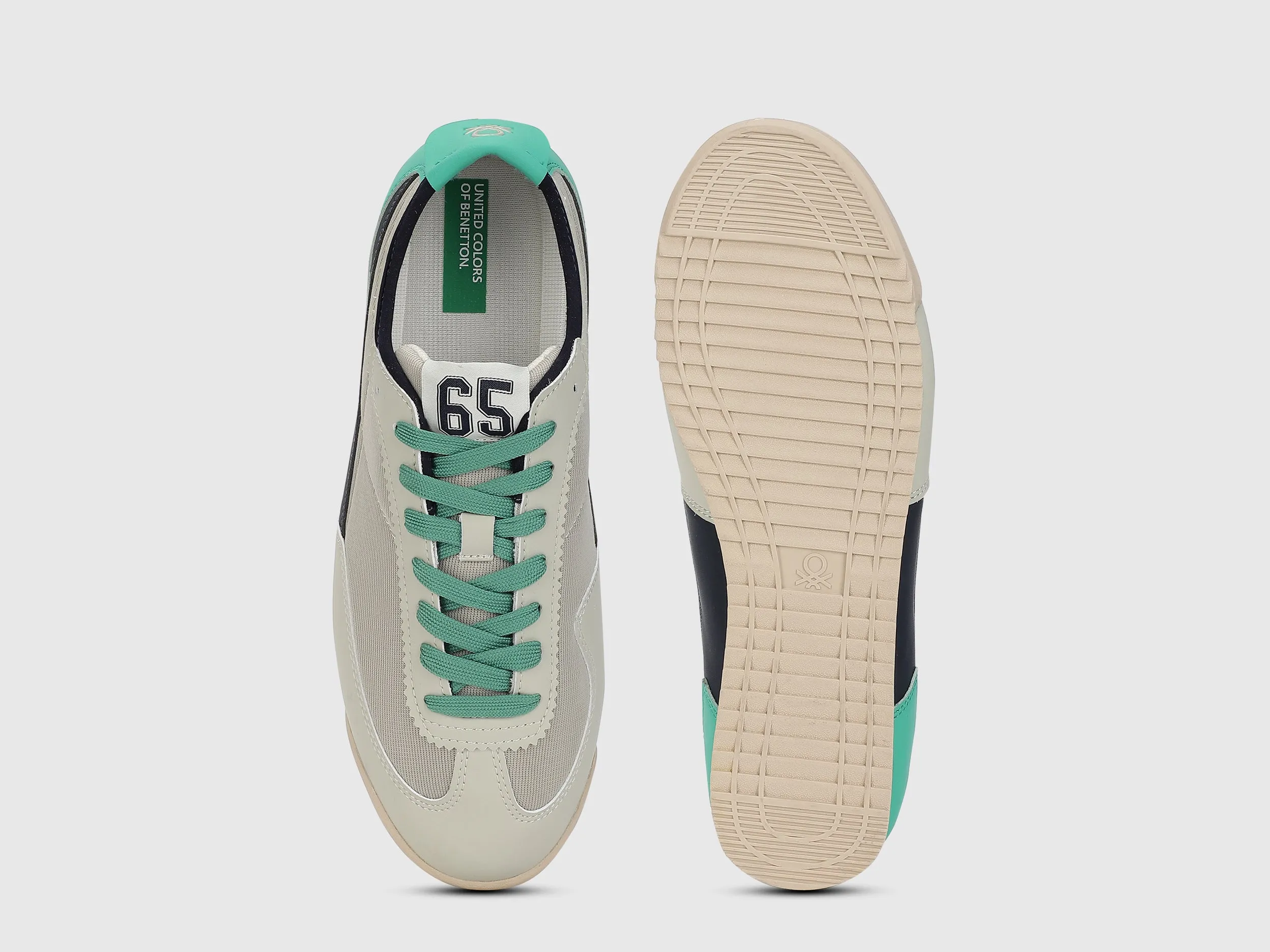 Men PU Mesh Colorblocked Sneakers