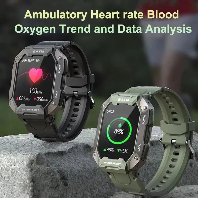 Men's Swim Sport Smartwatch - 50m Depth IP68 Waterproof