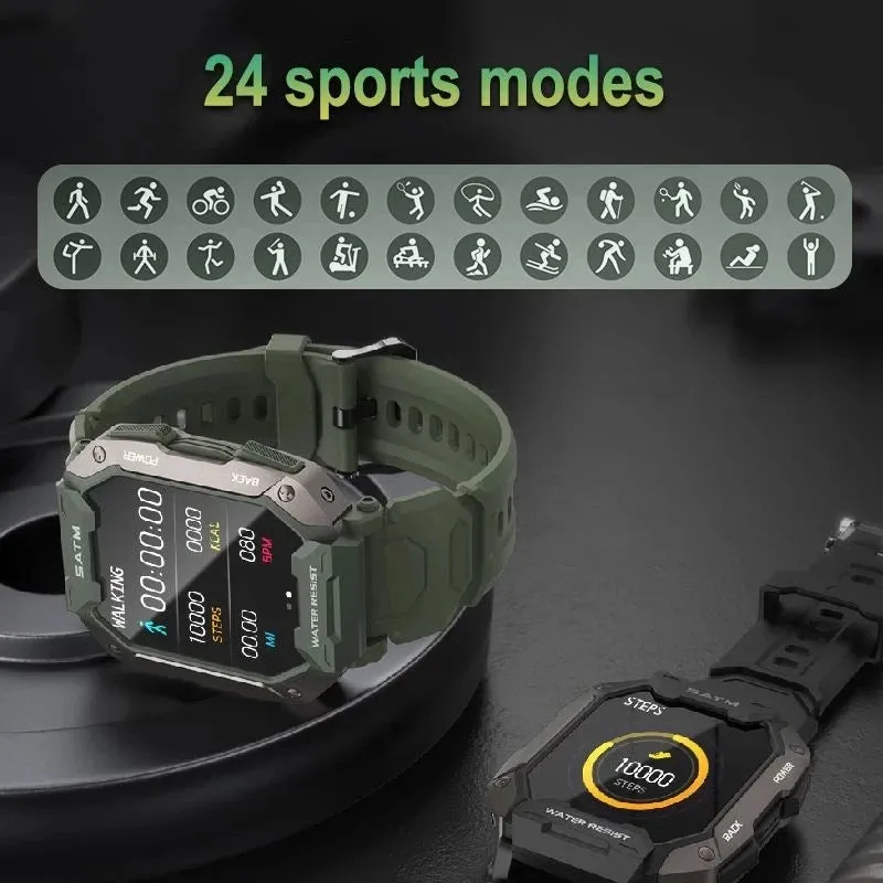 Men's Swim Sport Smartwatch - 50m Depth IP68 Waterproof