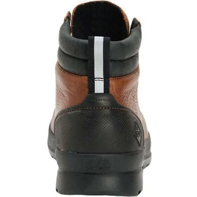 Muck Men's Chore Farm Leather Waterproof Lace Up Work Boot - Brown - CLLP-901