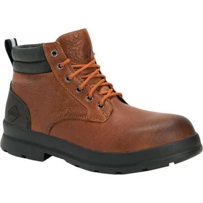 Muck Men's Chore Farm Leather Waterproof Lace Up Work Boot - Brown - CLLP-901