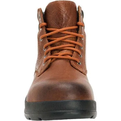 Muck Men's Chore Farm Leather Waterproof Lace Up Work Boot - Brown - CLLP-901