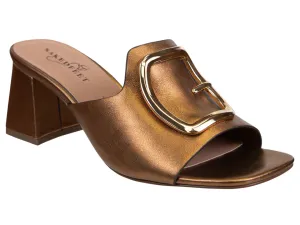 Naked Feet: CUPEL in BRONZE Heeled Sandals