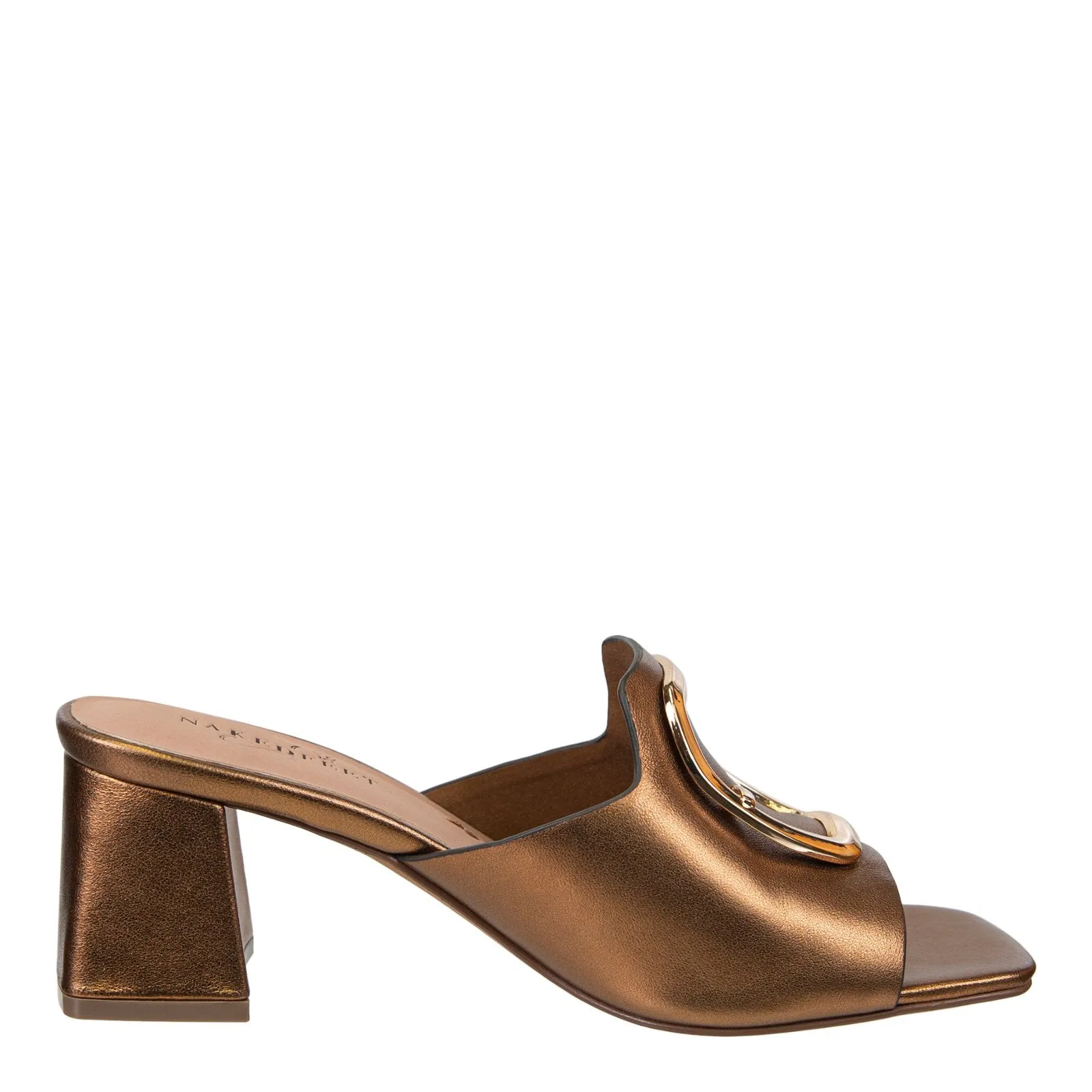 Naked Feet: CUPEL in BRONZE Heeled Sandals