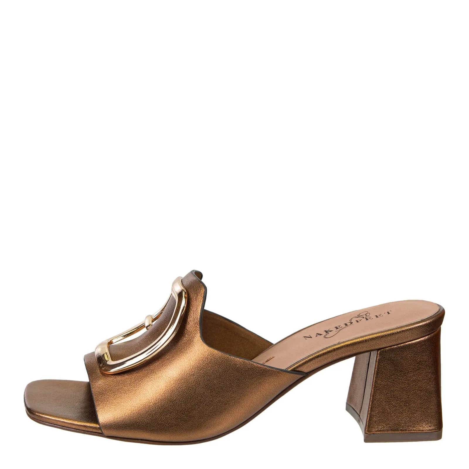 Naked Feet: CUPEL in BRONZE Heeled Sandals