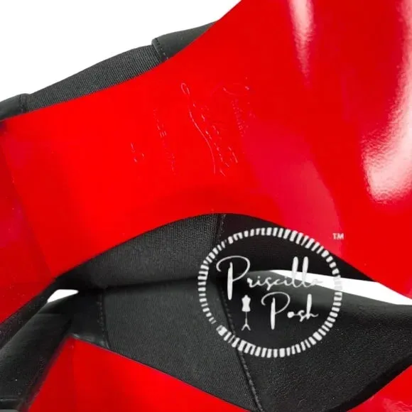 NEW Christian Louboutin CL chelsea 70 black leather booty boots square heel 40