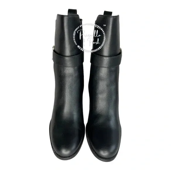 NEW Christian Louboutin CL chelsea 70 black leather booty boots square heel 40