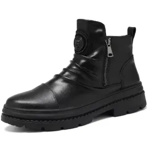 NEW Men’s Zipper Ankle Boots, British Style Punk Boots, High-Cut Chelsea Boots, Size 44 (11)