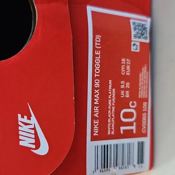 Nike Air Max 90 Toggle Size 10C Toddler Sneakers CV0065-109