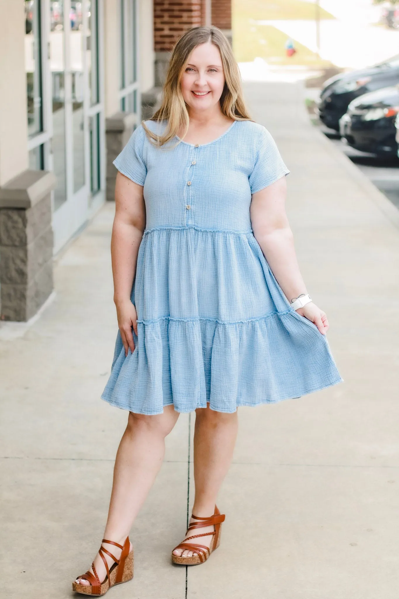 Ocean Vibes Dress in Peri Blue