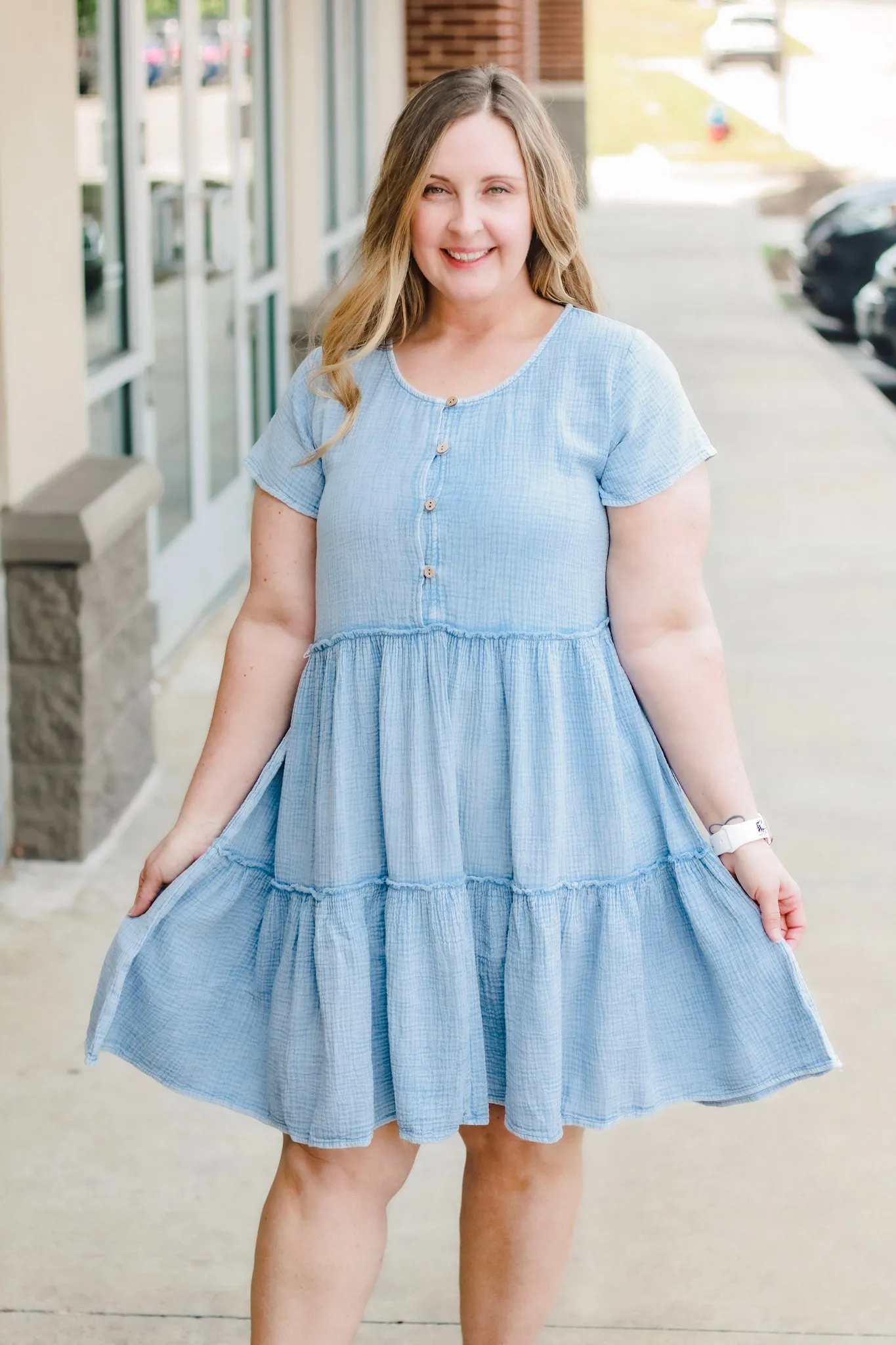 Ocean Vibes Dress in Peri Blue