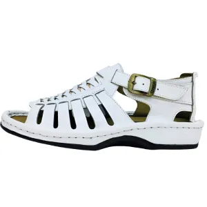 Omega Cut Out Design Strap Sandal-White