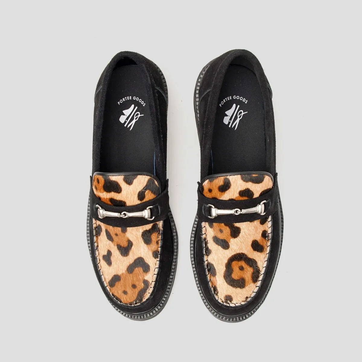 Original Loafers Suede Leopard Black