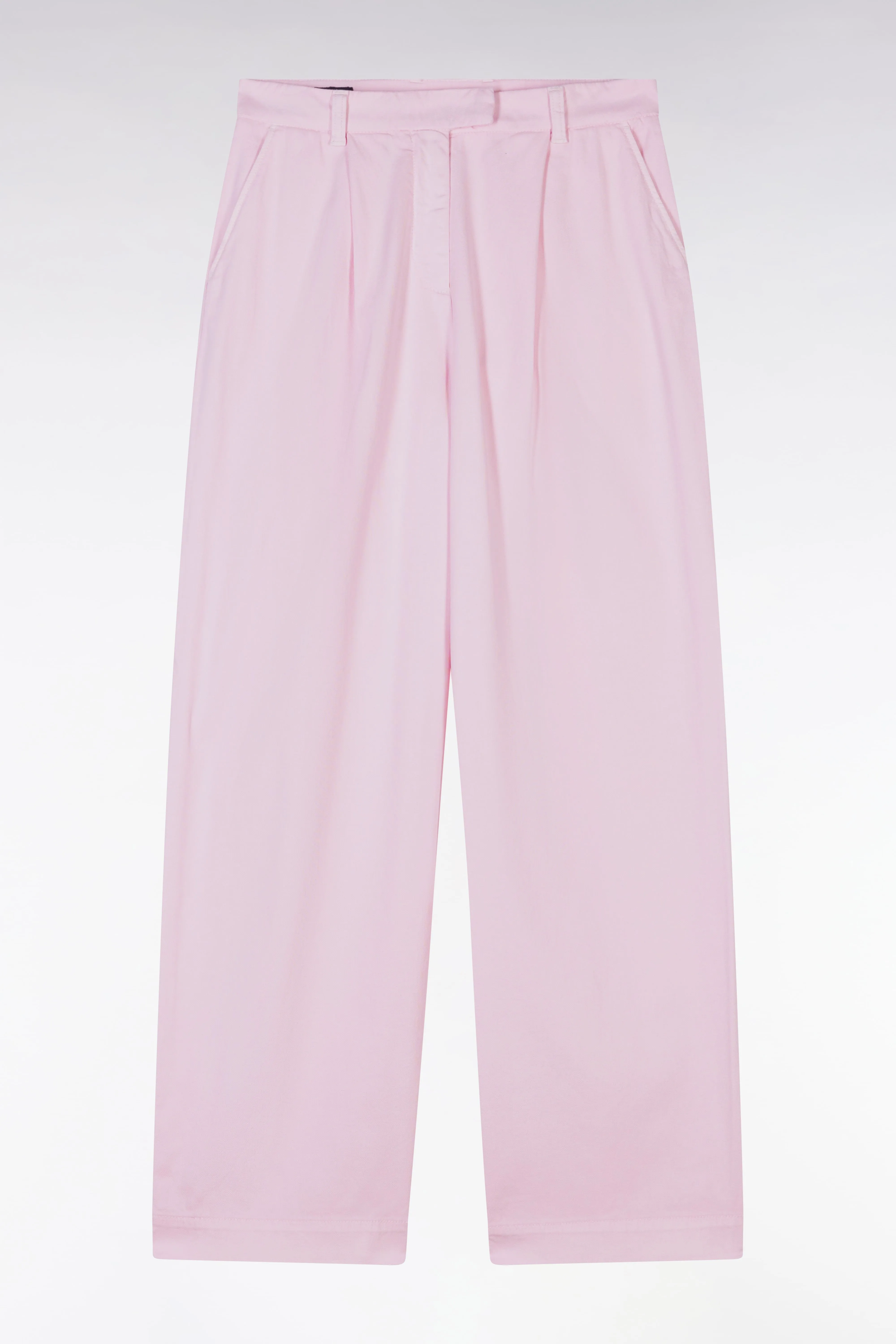 Pantalon en coton stretch rose coupe décontractée