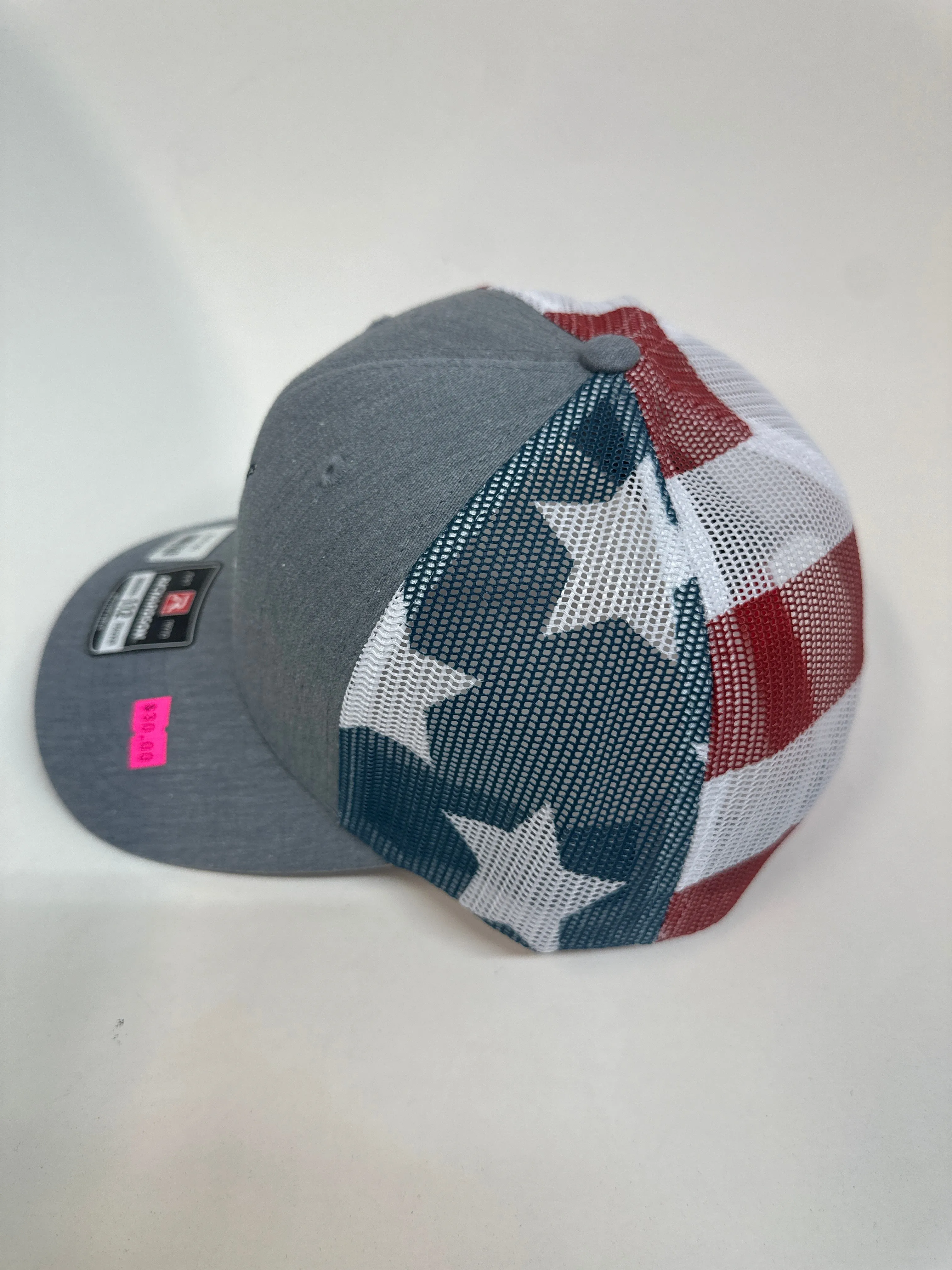 Peanuts and Golf Trucker Golf Hat - Grey/Stars & Stripes