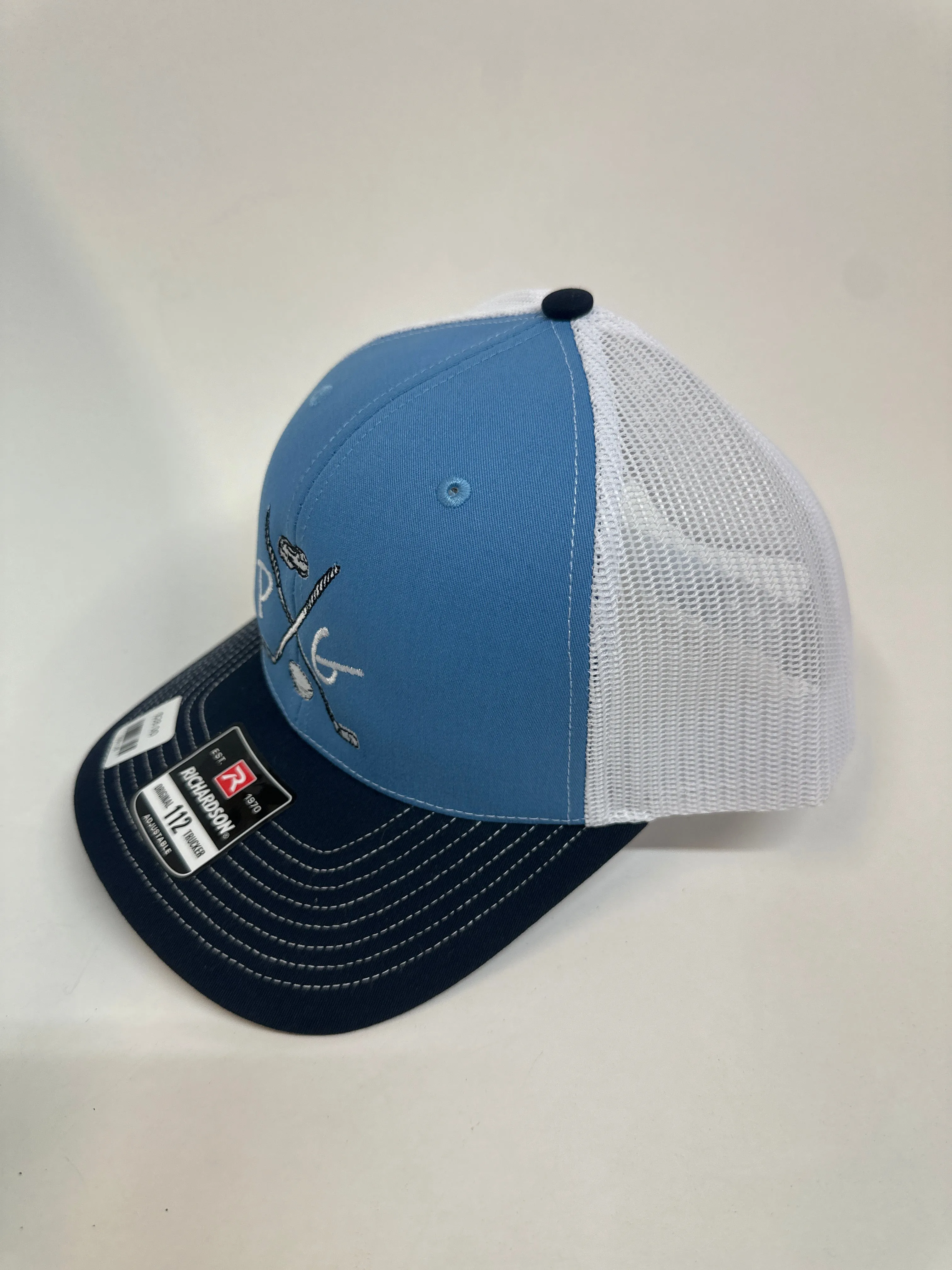 Peanuts and Golf Trucker Golf Hat - Light Blue/White