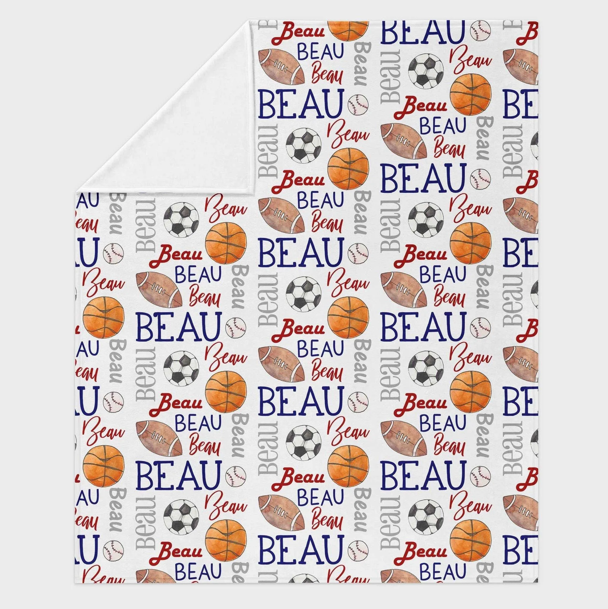 Personalized Kid/Teen Blanket - All Sports