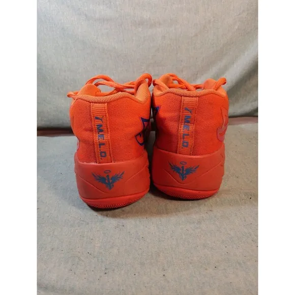 Puma MELO MB.02 Supernova Fiery Coal/Orange Basketball 385943-01 kids Sz 2.5C