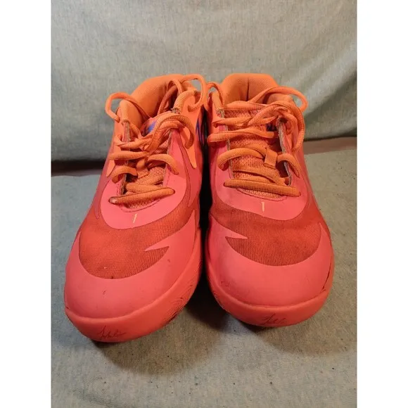 Puma MELO MB.02 Supernova Fiery Coal/Orange Basketball 385943-01 kids Sz 2.5C