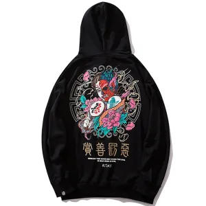 "H.T.N.S" Sweatshirt Hoodie à Capuche Noir - URB1™