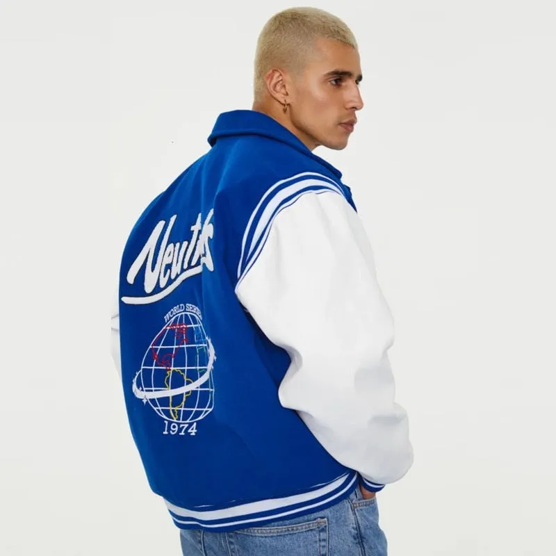 "NEUTRALS" Veste Bombers Baseball Bleu - URB1™