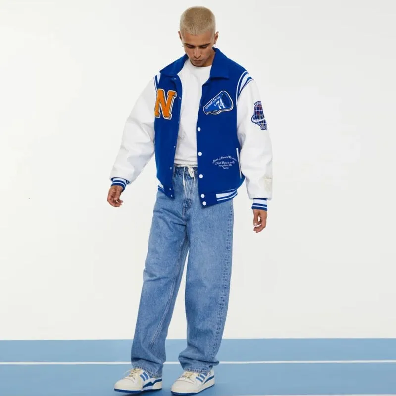"NEUTRALS" Veste Bombers Baseball Bleu - URB1™