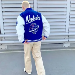 "NEUTRALS" Veste Bombers Baseball Bleu - URB1™