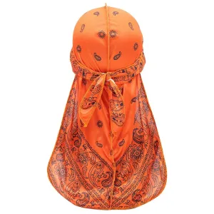 "WAVES" Durag Orange Imprimé Bandana - URB1™