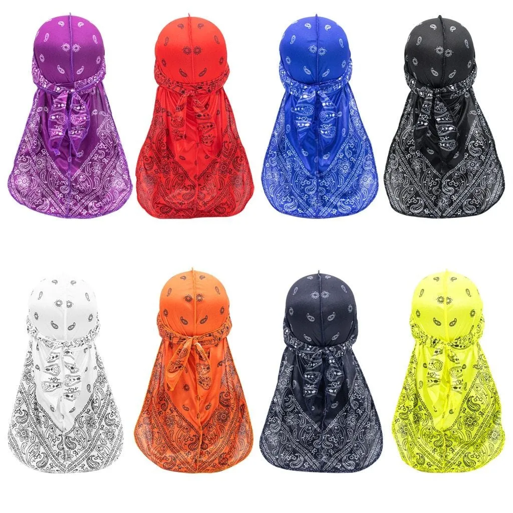 "WAVES" Durag Orange Imprimé Bandana - URB1™