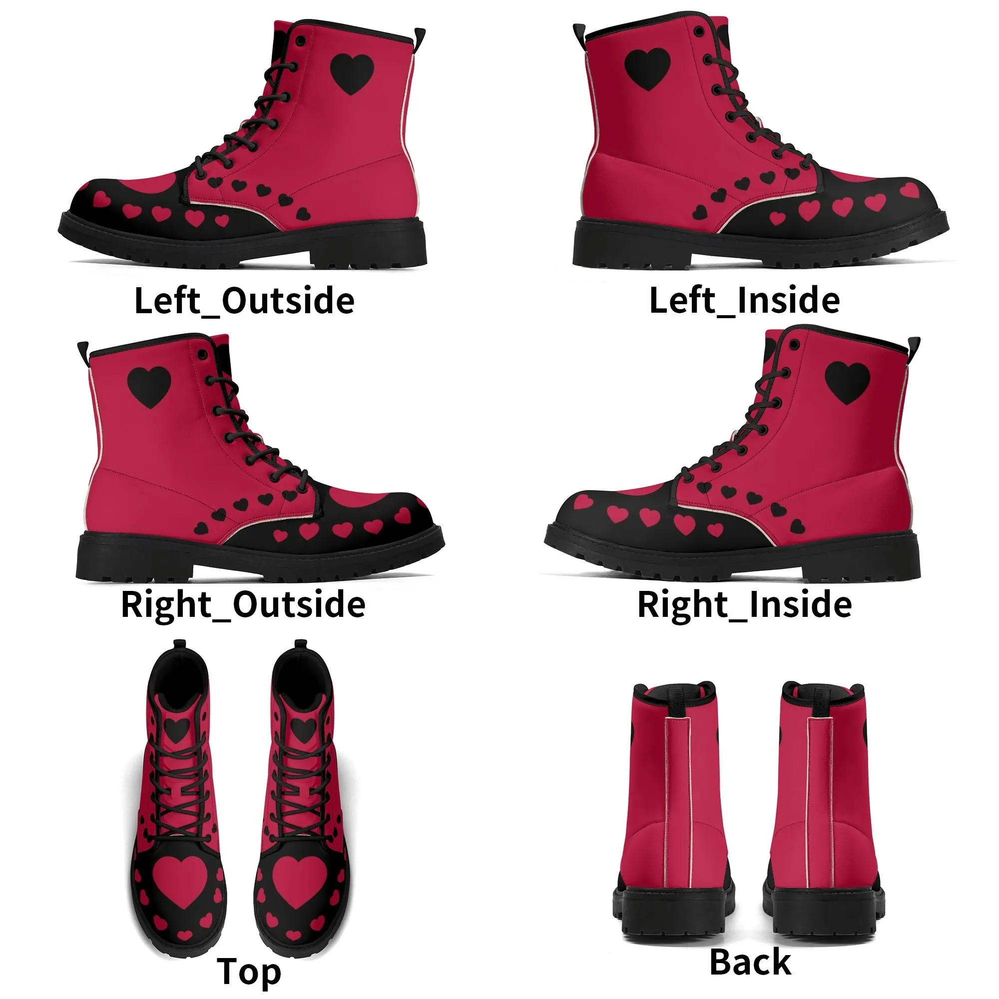 Red Heart Boots, Womens Combat Boots