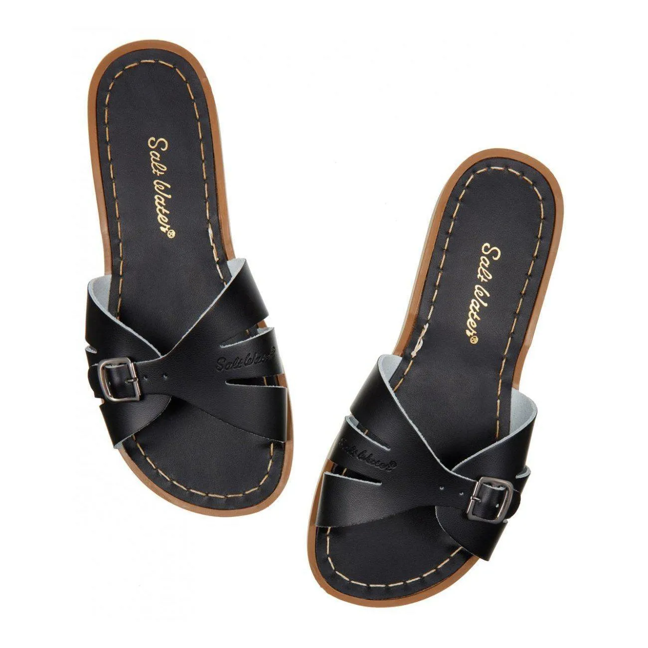Saltwater Classic Slide Sandals - Black - Adult
