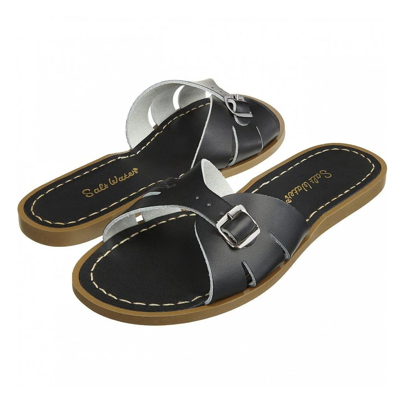 Saltwater Classic Slide Sandals - Black - Adult