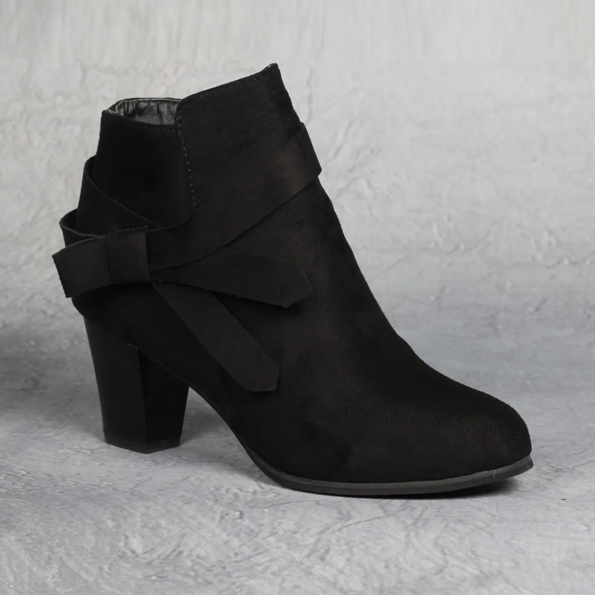 Short tube round head bowknot side zipper Martin boots women's autumn/winter 2021 new thick-heeled high-heeled women's boots and nude boots
