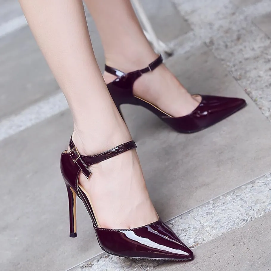 Small Feet Ladies Patent High Heeled Sandals AS293