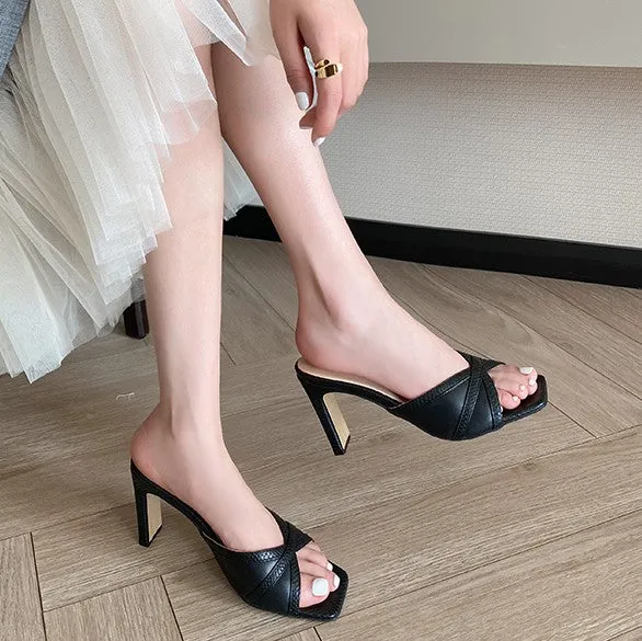 Small Feet Ladies Peep Cross Strap Sandals DS232
