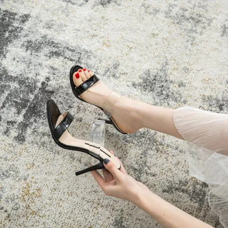 Small Size Clear Strap Heeled Sandals AP215