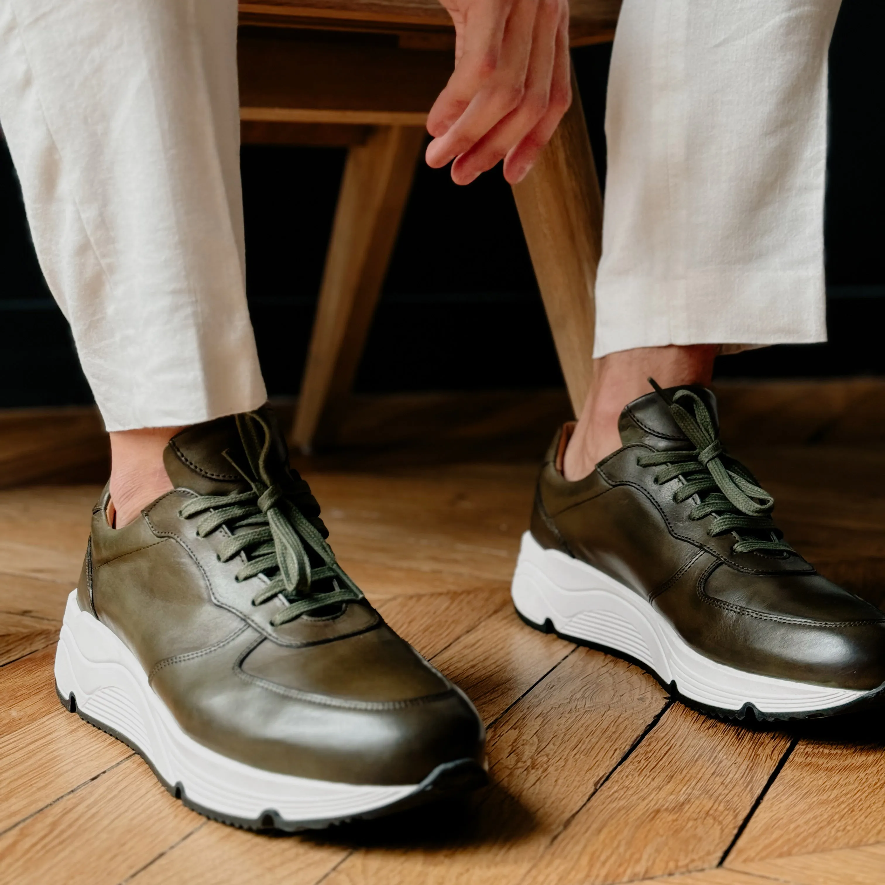 Sneakers Como 713 vert kaki