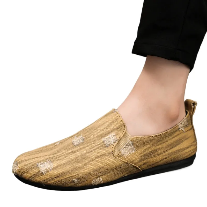 Spring society guy casual shoes trendy shoes Doudou shoes men's lazy shoes cover feet one pedal men's shoes foreign trade large size