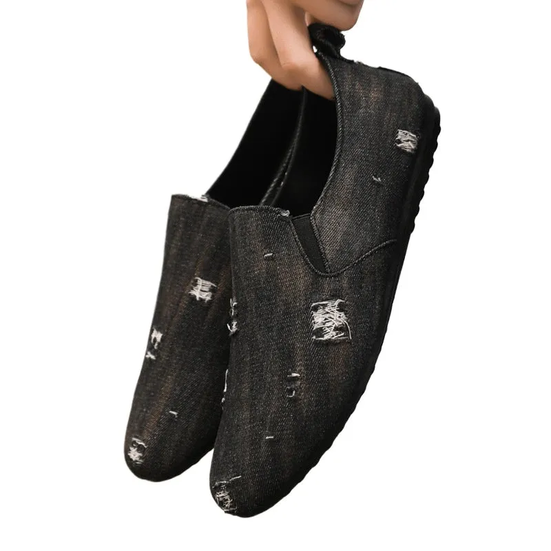 Spring society guy casual shoes trendy shoes Doudou shoes men's lazy shoes cover feet one pedal men's shoes foreign trade large size