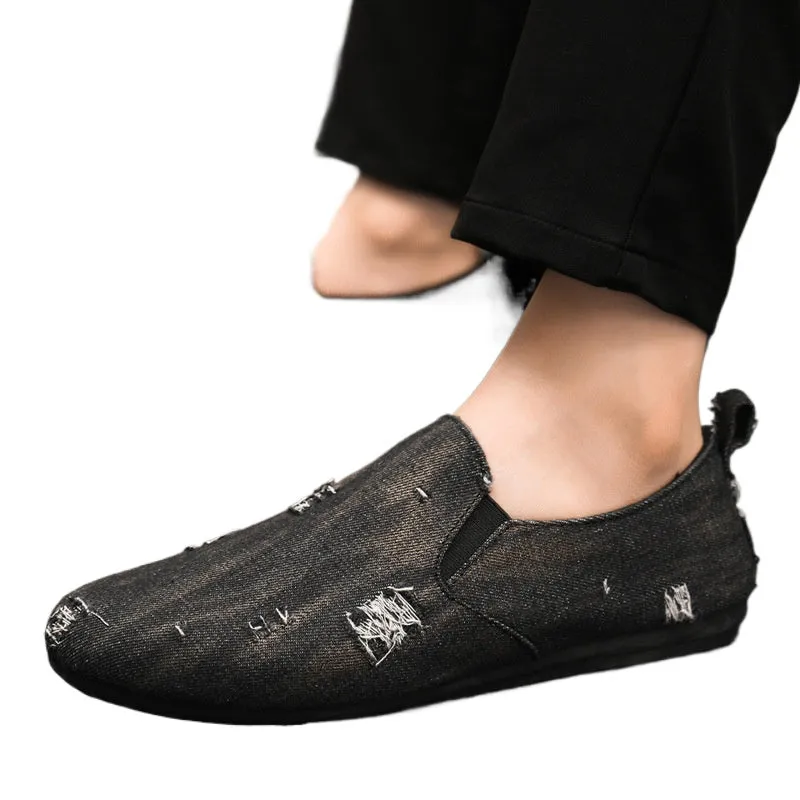 Spring society guy casual shoes trendy shoes Doudou shoes men's lazy shoes cover feet one pedal men's shoes foreign trade large size
