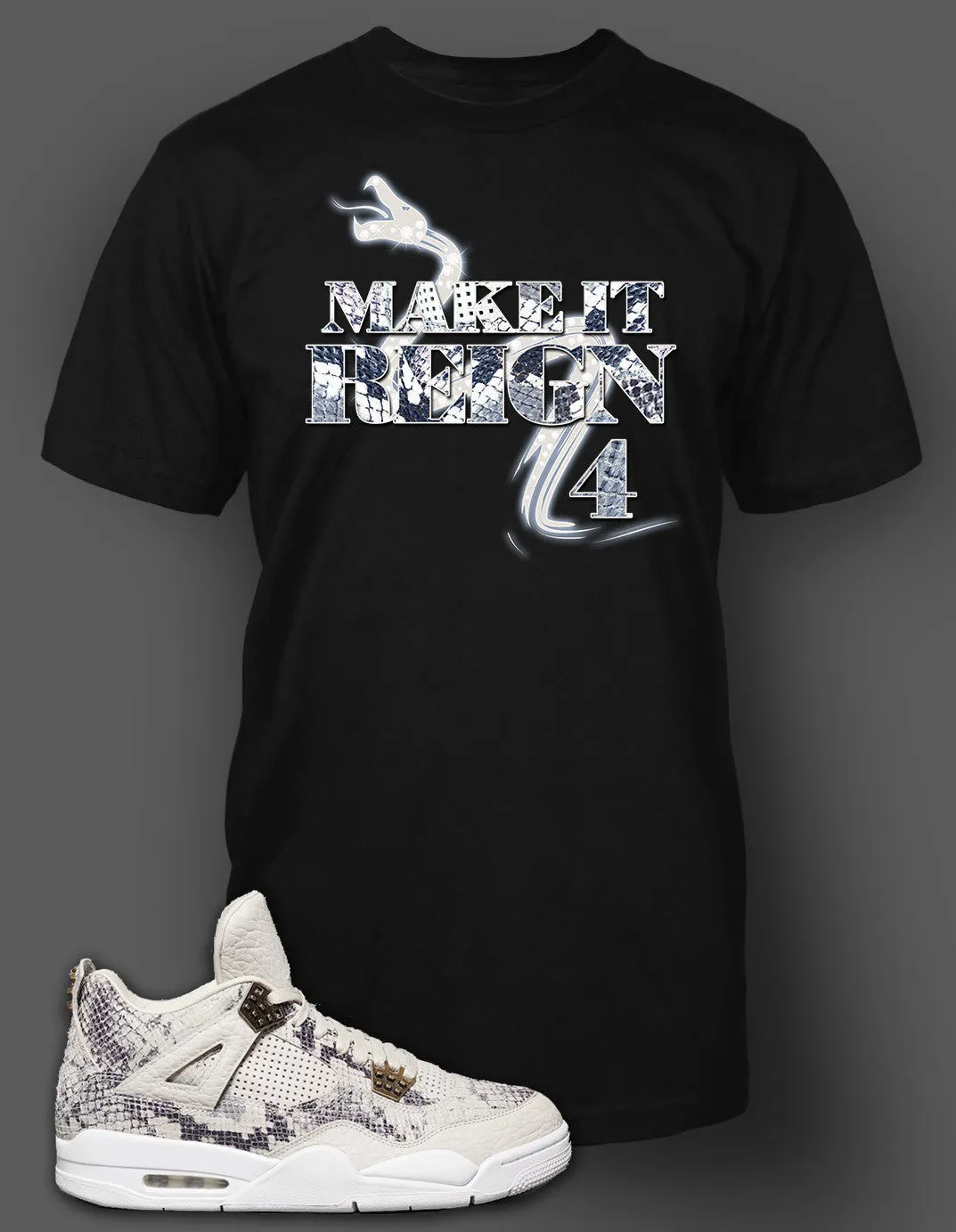 T Shirt To Match Retro Air Jordan 4 Snake Skin Shoe