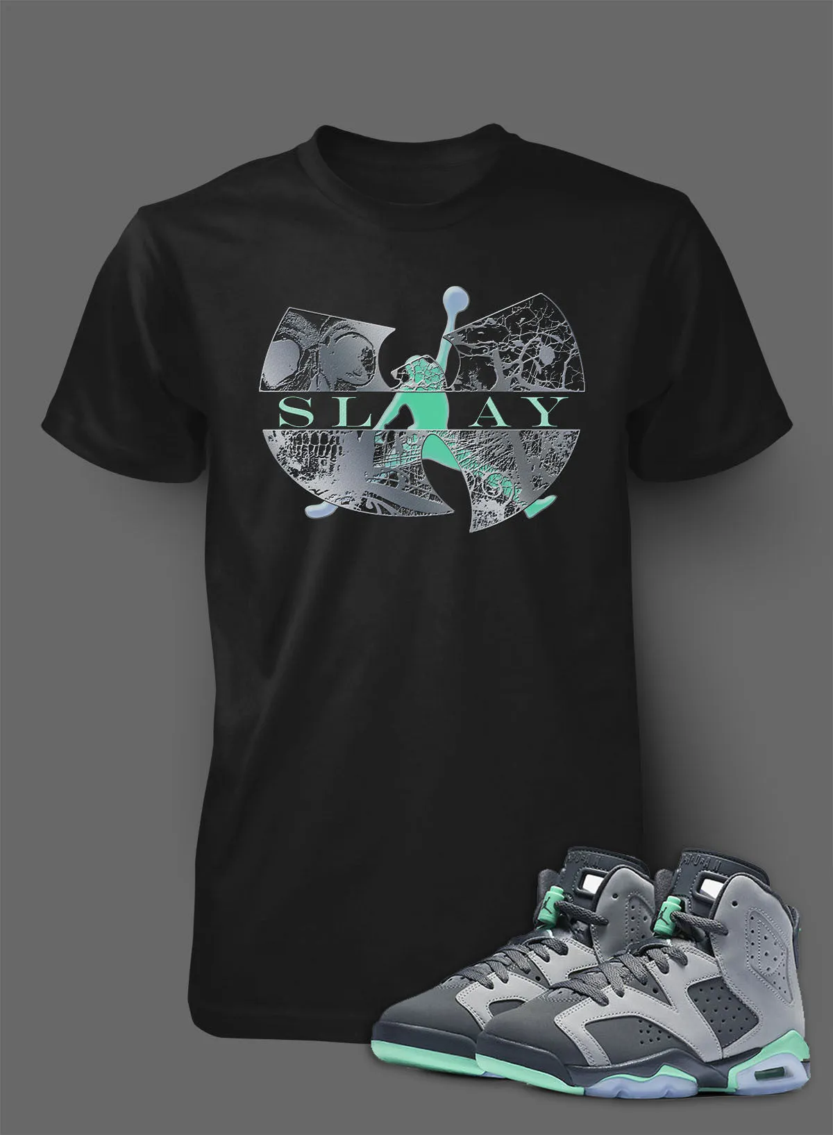 T Shirt To Match Retro Air Jordan 6 Green Glow Shoe