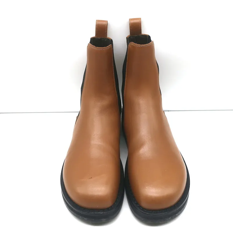 The Row Gaia Chelsea Boots Caramel Leather Size 39.5 Gored Ankle Boots