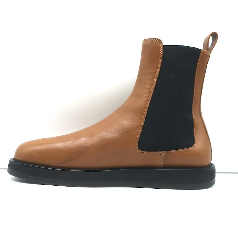 The Row Gaia Chelsea Boots Caramel Leather Size 39.5 Gored Ankle Boots