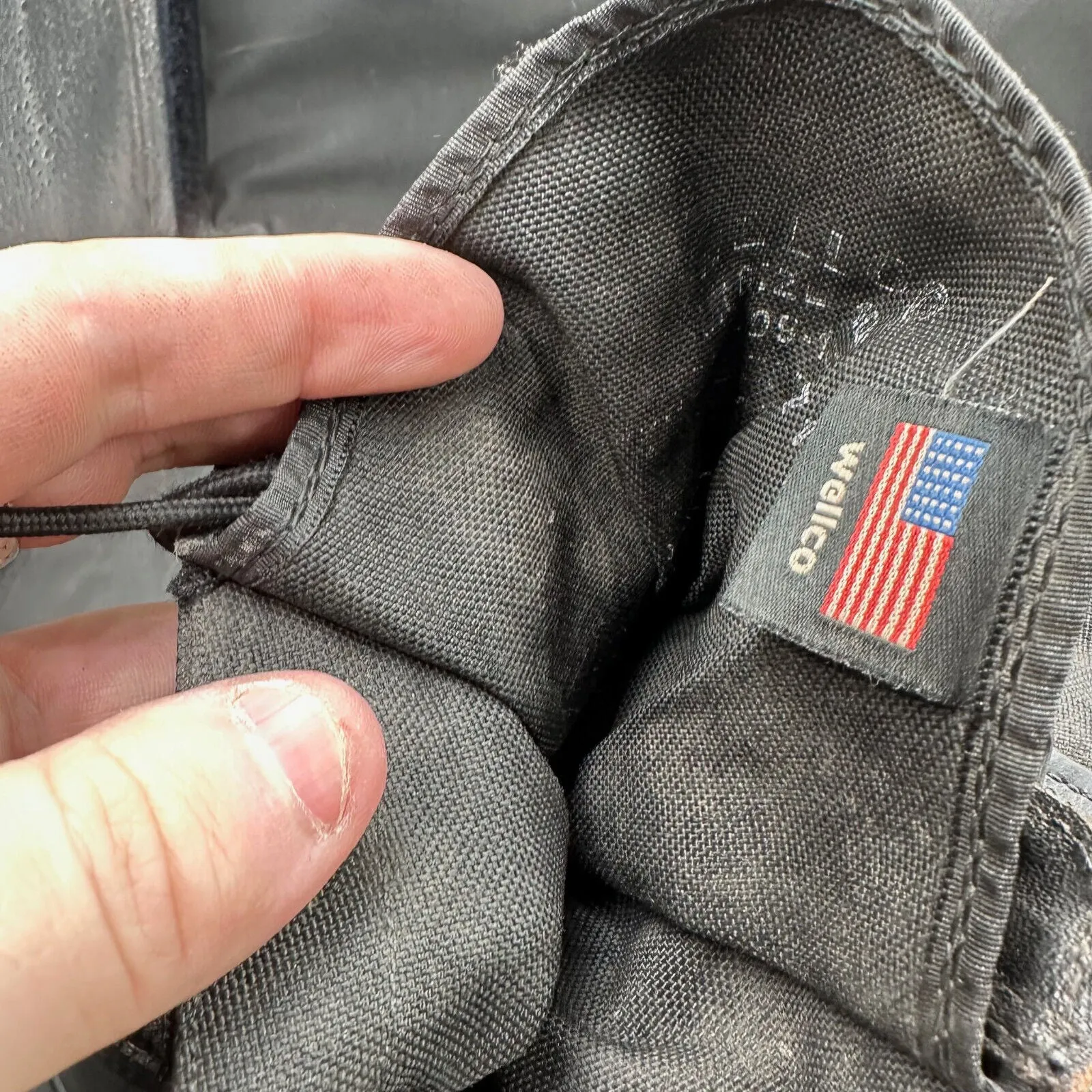 US Army Black Leather Duty Combat Bike Boots Wellco - Size EU 42 UK 9.5 US 10